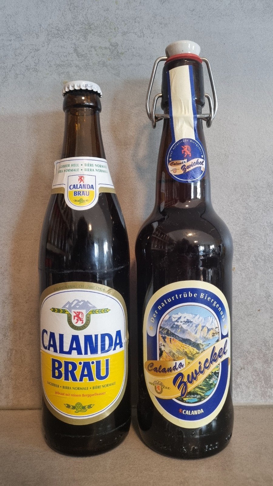 Calanda Bräu Lager & Zwickel '02 - Chur, Zwitserland, Ophalen of Verzenden, Zo goed als nieuw, Flesje(s), Overige merken