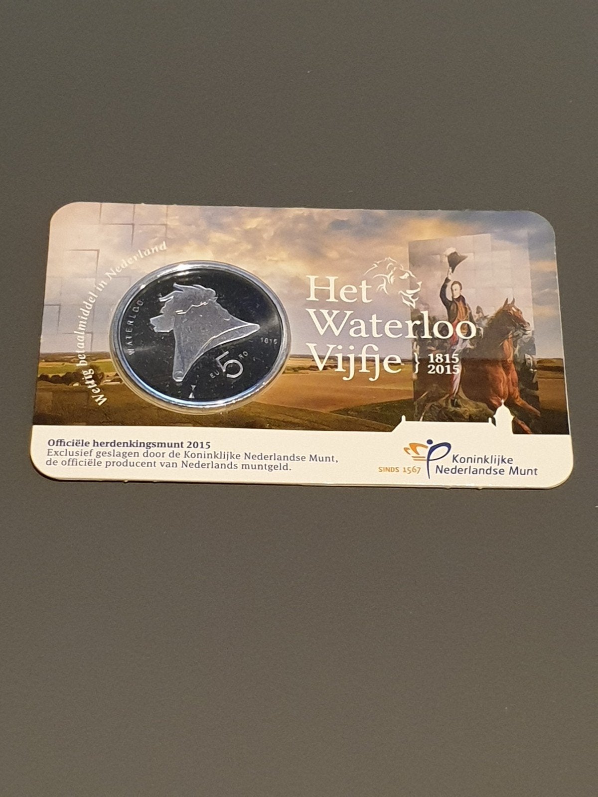 het Waterloo vijfje in Coincard (15), Ophalen of Verzenden, Koningin Beatrix, Euro's