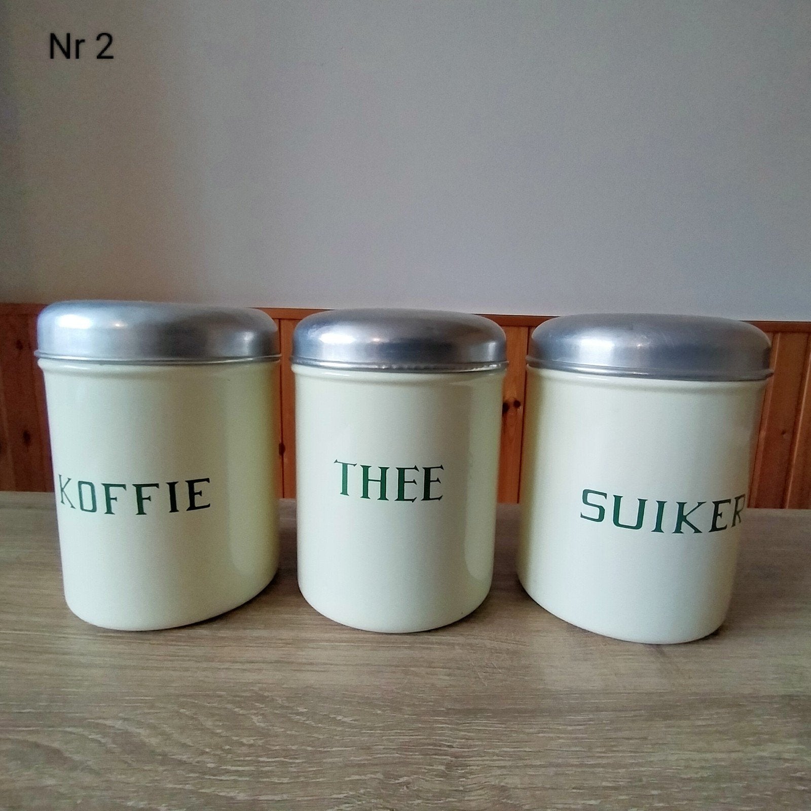 EMAILLE BEIGE BUSSENSET ZONDER BIES., Ophalen of Verzenden