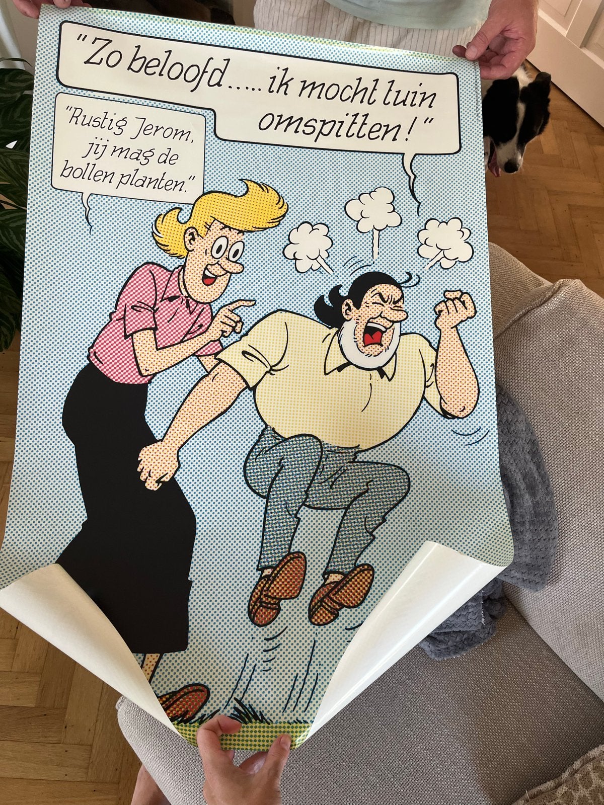 Suske en Wiske poster "Zo beloofd... ik mocht tuin omspitten, Verzamelen, Ophalen of Verzenden, A1 t/m A3, Overige onderwerpen