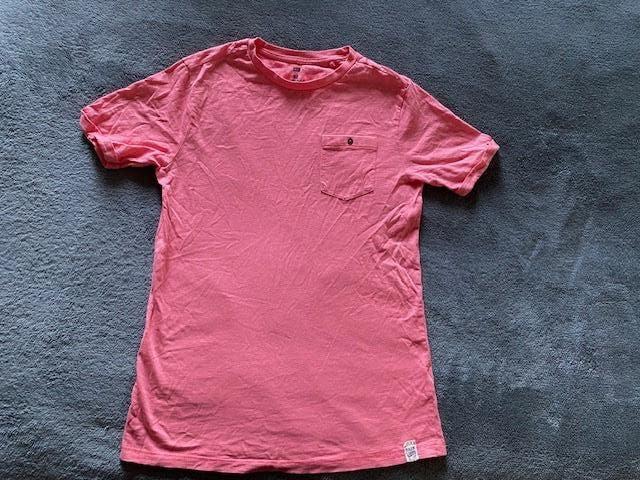 WE Fashion roze t-shirt met zakje op borst, maat 158/164, Kinderen en Baby's, Kinderkleding | Maat 158, Ophalen of Verzenden, Zo goed als nieuw