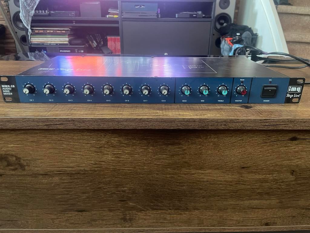 IMQ Stage Line 8-kanaals rack mixer, Muziek en Instrumenten, Ophalen, Gebruikt, 5 tot 10 kanalen, Microfooningang