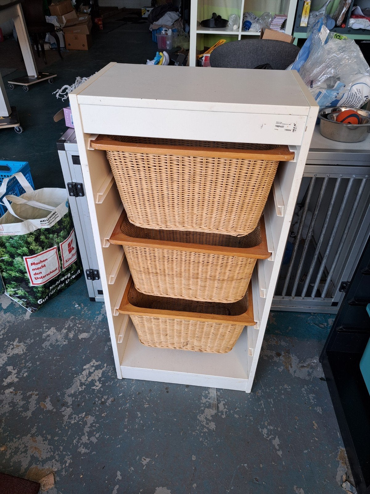 IKEA Trofast kast met 3 rieten manden, Ophalen, Gebruikt
