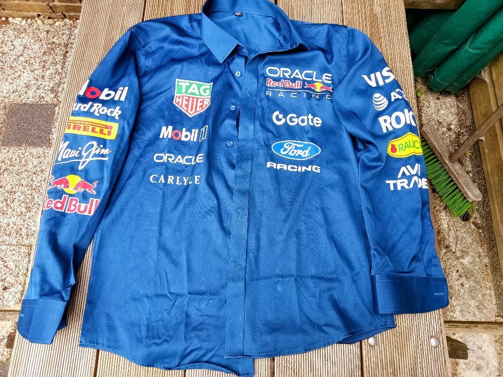 Red Bull overhemd, Ophalen, Zo goed als nieuw, Blauw, Halswijdte 39/40 (M)