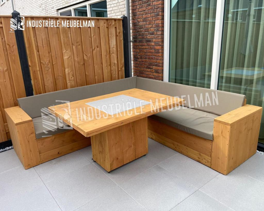 Douglas Loungeset Steigerhout Tuinmeubels Loungebank Tuinset, Tuin en Terras, Tuinsets en Loungesets, Verzenden, Nieuw, Eettafel