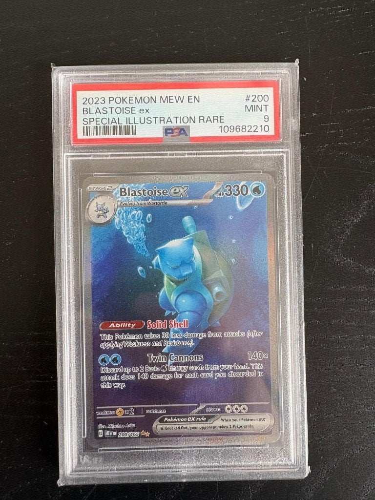 Blastoise ex (MEW 200) PSA 9 - Pokémon 151, Hobby en Vrije tijd, Verzamelkaartspellen | Pokémon, Ophalen of Verzenden, Nieuw, Losse kaart
