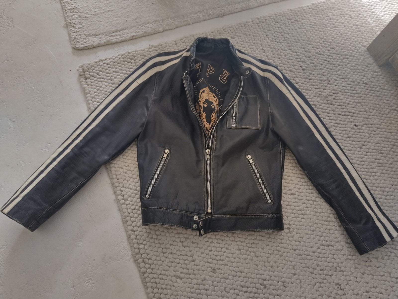 Super mooi leren jack van GIPSY heren mt XL two stripe biker, Kleding | Heren, Ophalen of Verzenden, Zo goed als nieuw, Maat 56/58 (XL)