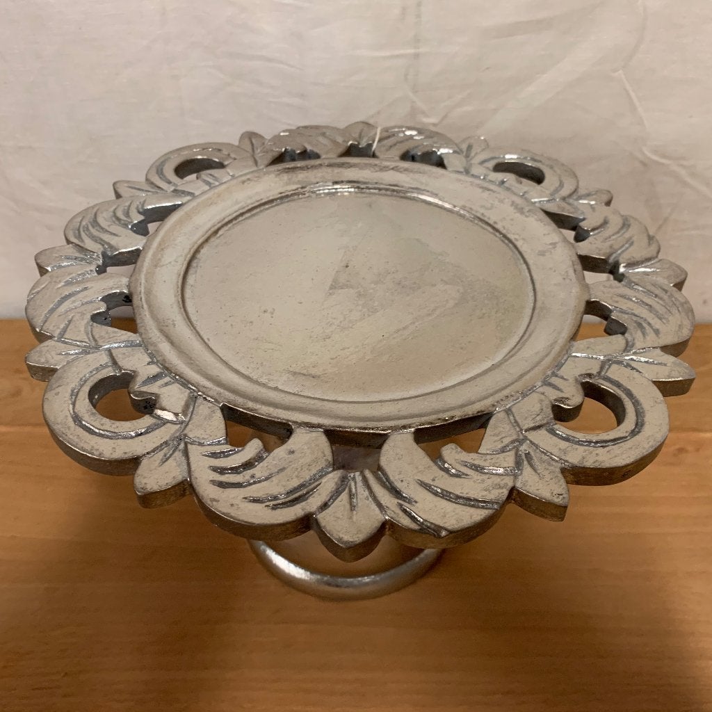 Brocante houten schaal - 20 cm - zilver- Nieuw bij TTM Wonen, TTM Wonen, Meubels – (Perzische) Tapijten en Woonaccessoires, Schaal