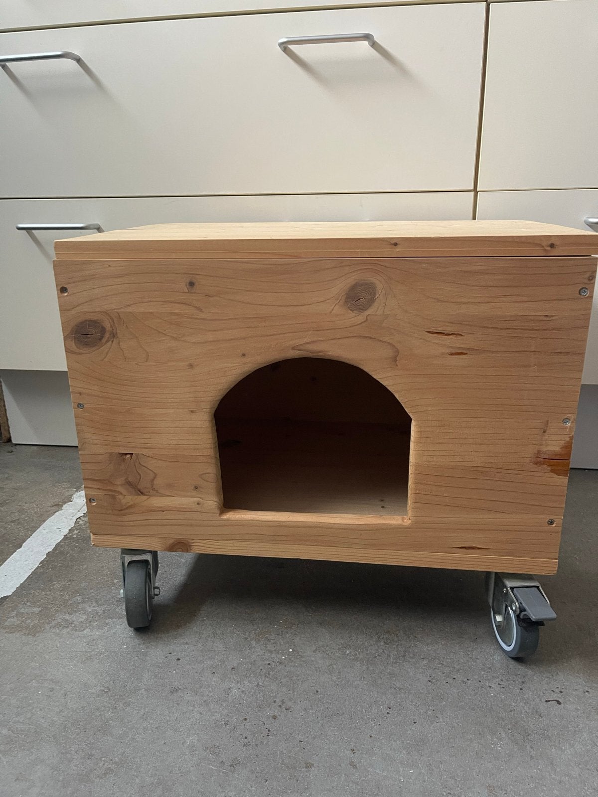 Katten huisje, Ophalen