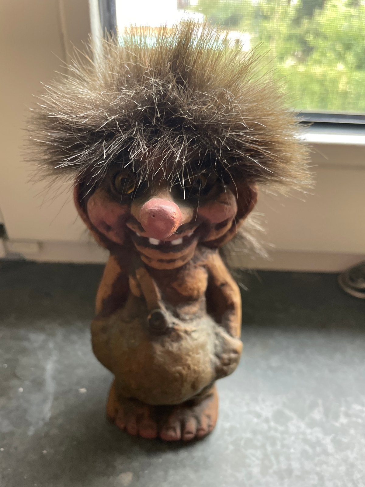 Vintage Trol met haar en lachend gezicht, Ophalen of Verzenden, Gebruikt, Fantasy