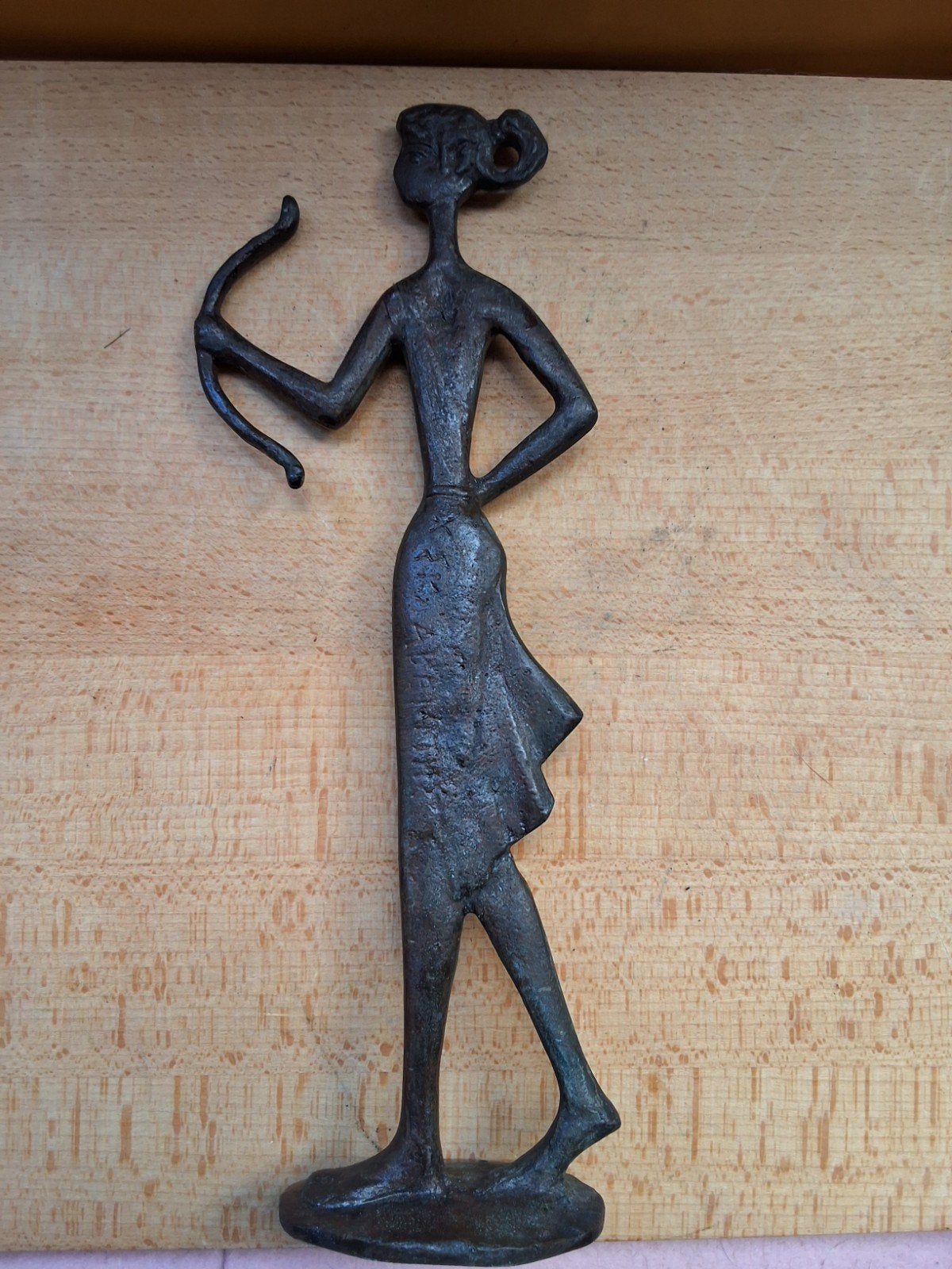 Brons beeld  artemis grieks godin, Ophalen of Verzenden, 20 - 50 cm, Beeld, Bruin
