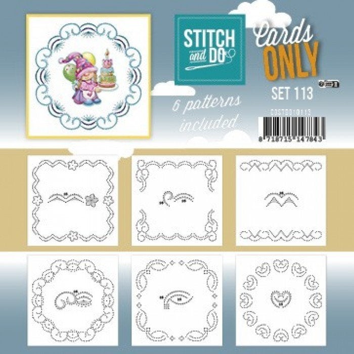 Stitch and Do Cards only 113 en 6 verschillende oplegkaartje, Blanco kaart of Basiskaart, ., Nieuw, Ophalen of Verzenden