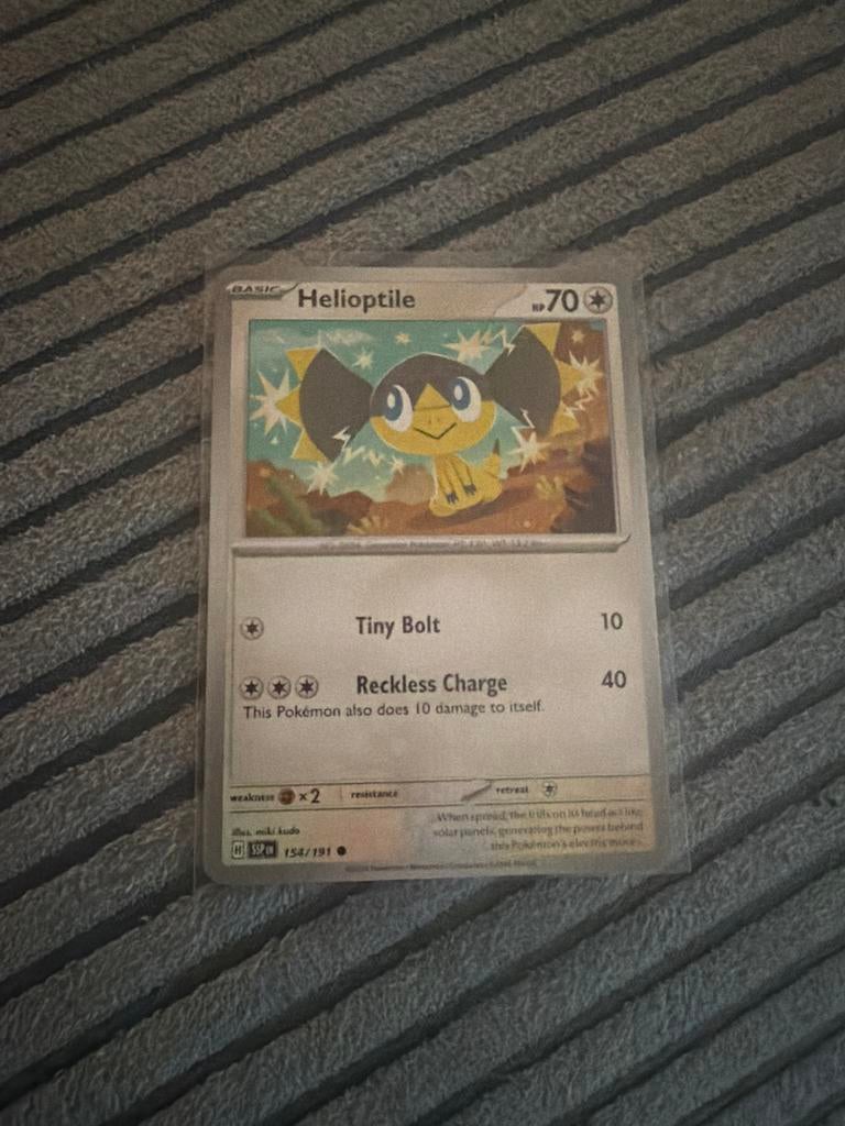 Pokémon Kaart Helioptile 154/191 - Zo goed als nieuw, Ophalen of Verzenden, Zo goed als nieuw, Losse kaart