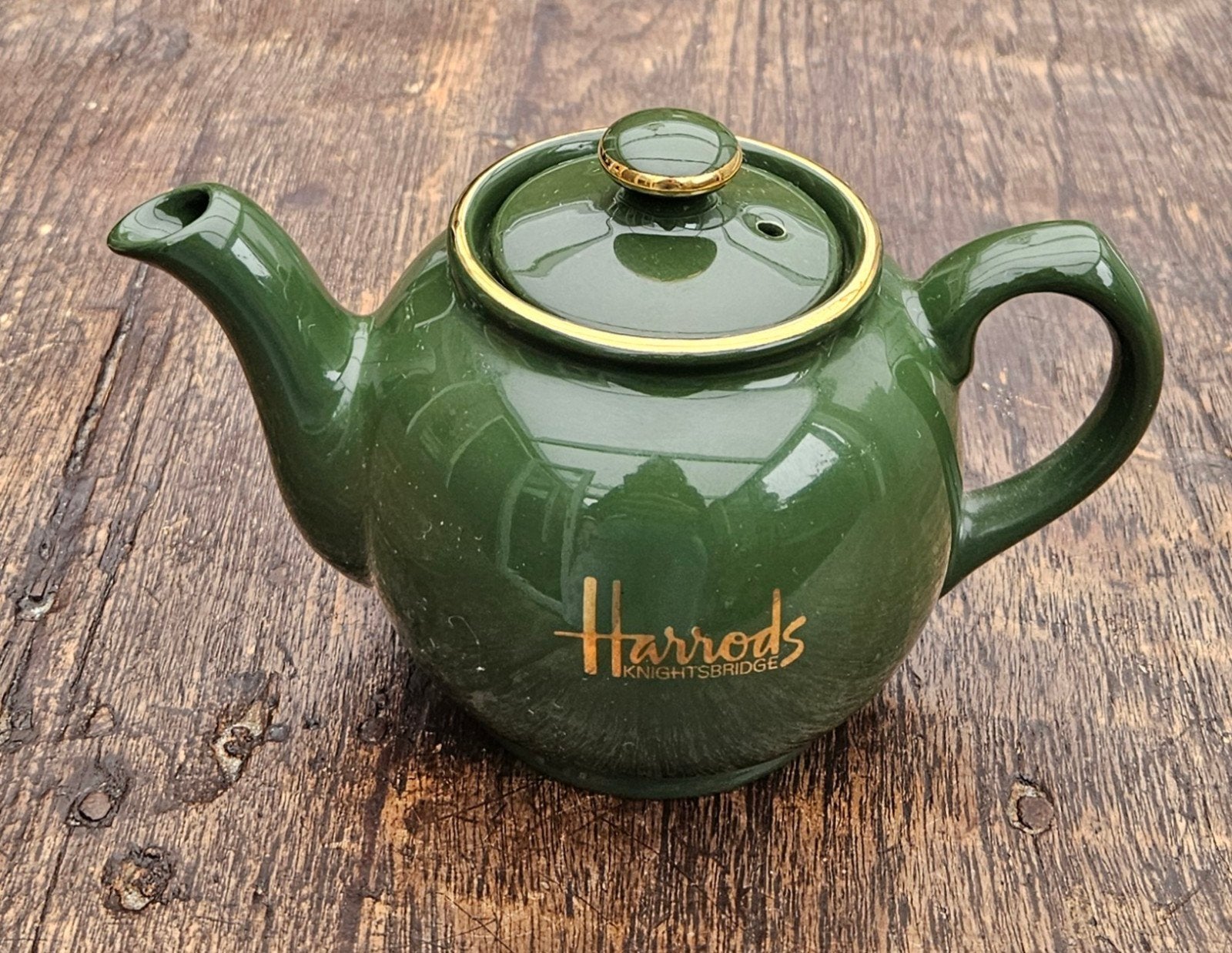 Luxe Harrods groene theepot - James Sadler, Huis en Inrichting, Keuken | Servies, Overige typen, Ophalen of Verzenden, Zo goed als nieuw