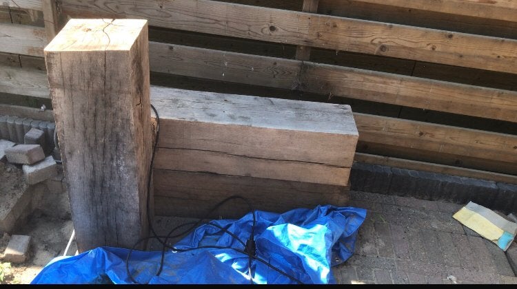 Massief eiken balken, Ophalen, Gebruikt, 250 cm of meer, Balken
