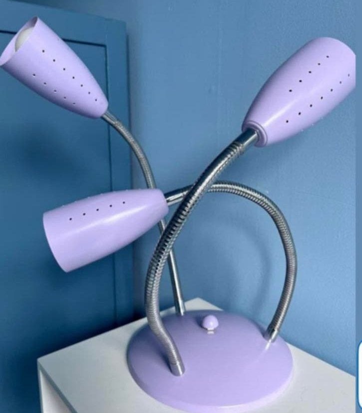Retro 3 armige plafondlamp, wandlamp 3 spots, lila, paars, Ophalen of Verzenden, Zo goed als nieuw