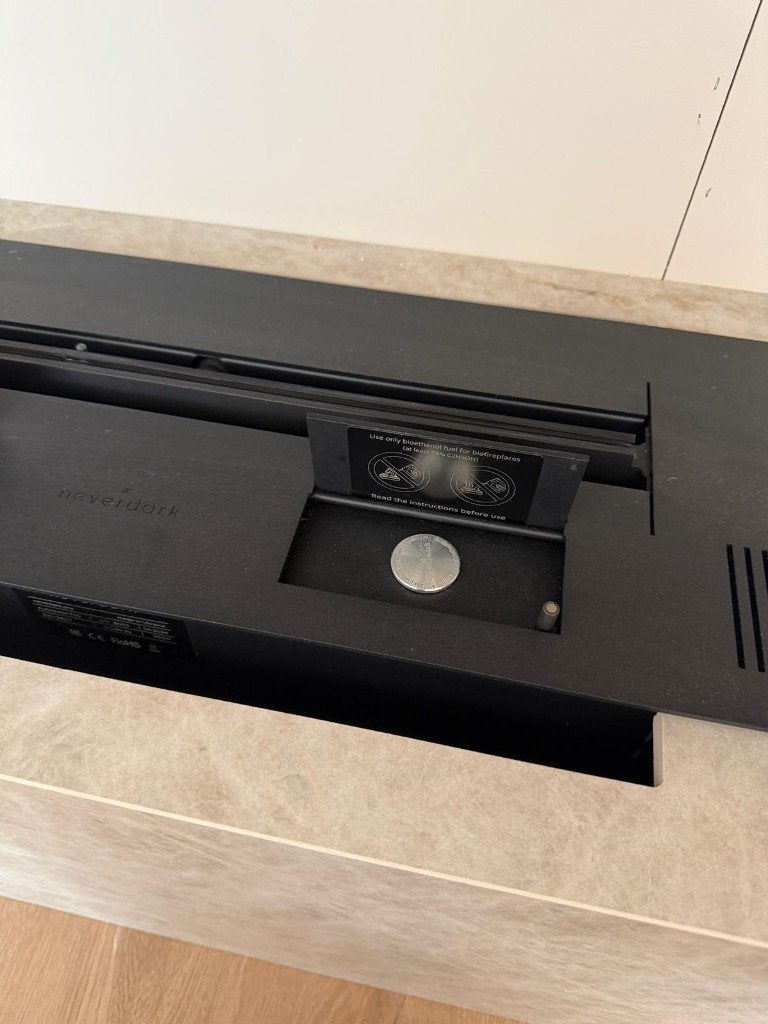 Neverdark Automatic Bio Ethanol haard 700 mm, Info@abitare-interiors.com, Overige soorten, Ophalen of Verzenden, Zo goed als nieuw