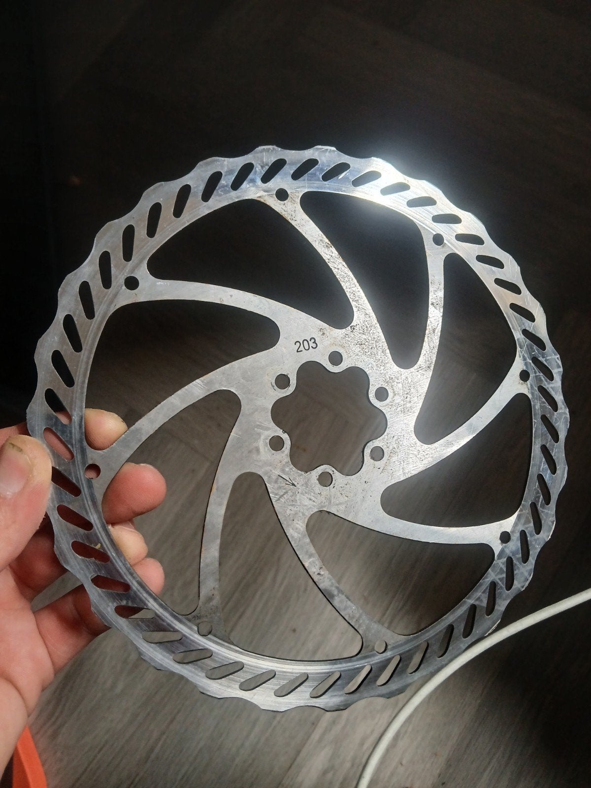 203mm Remschijf voor fatbike, Fietsen en Brommers, Fietsonderdelen, Remmen, Onbekend, Ophalen of Verzenden, Zo goed als nieuw