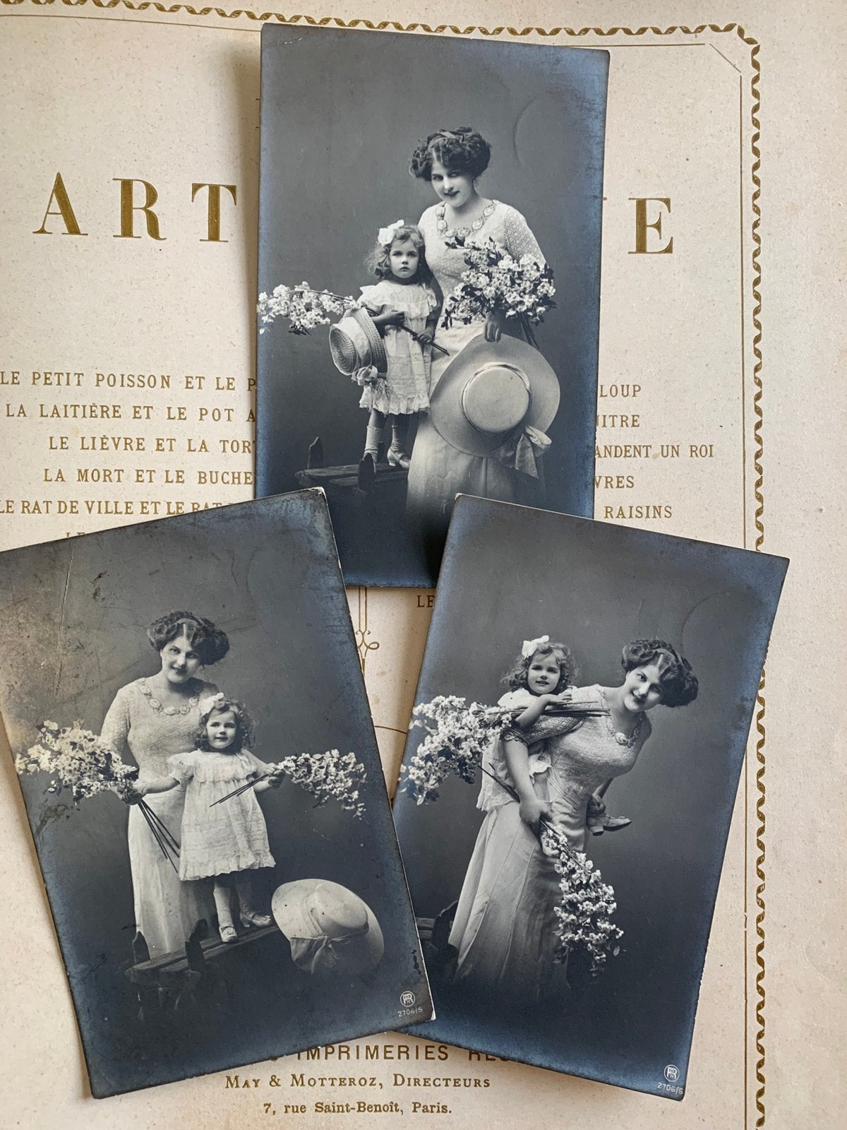 1910 Moeder en dochter met bloemen (VF), Ophalen of Verzenden, Voor 1920, Gelopen, Kinderen