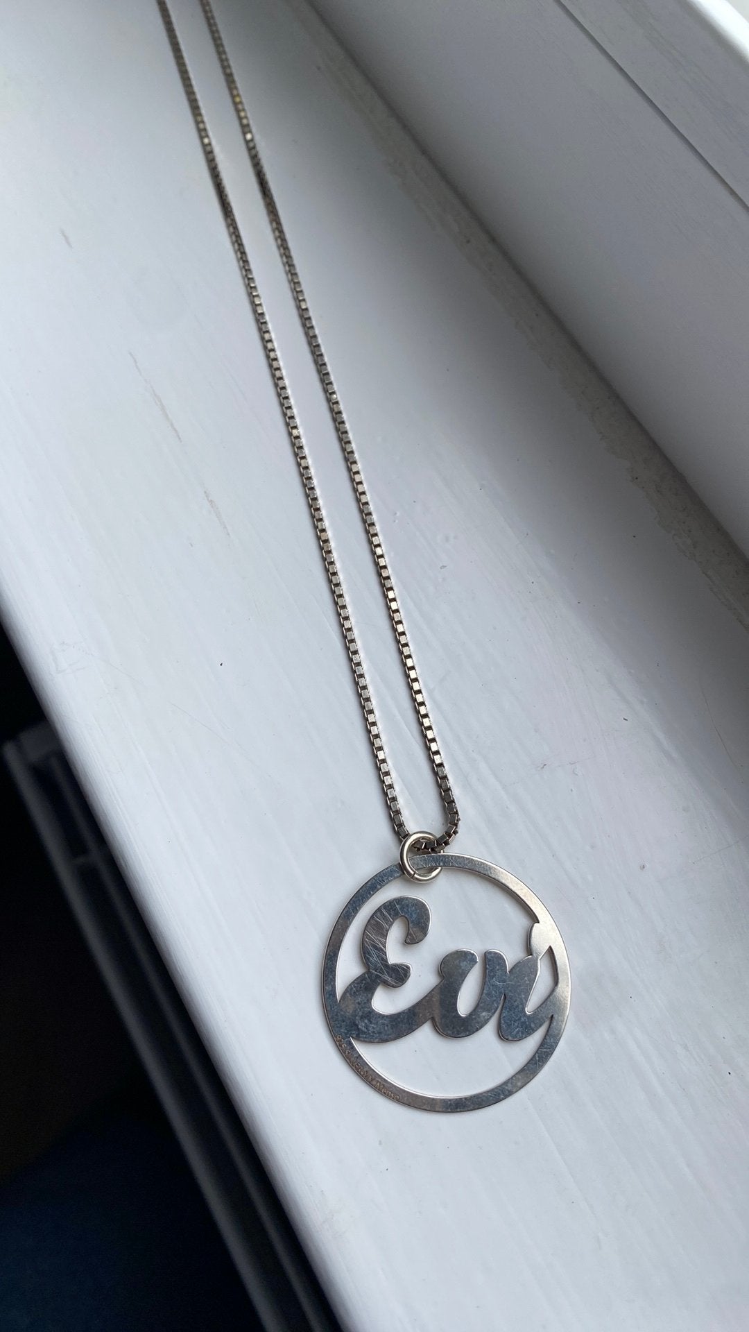 Zilveren naamhanger Evi, Ophalen of Verzenden, Zo goed als nieuw, Zilver