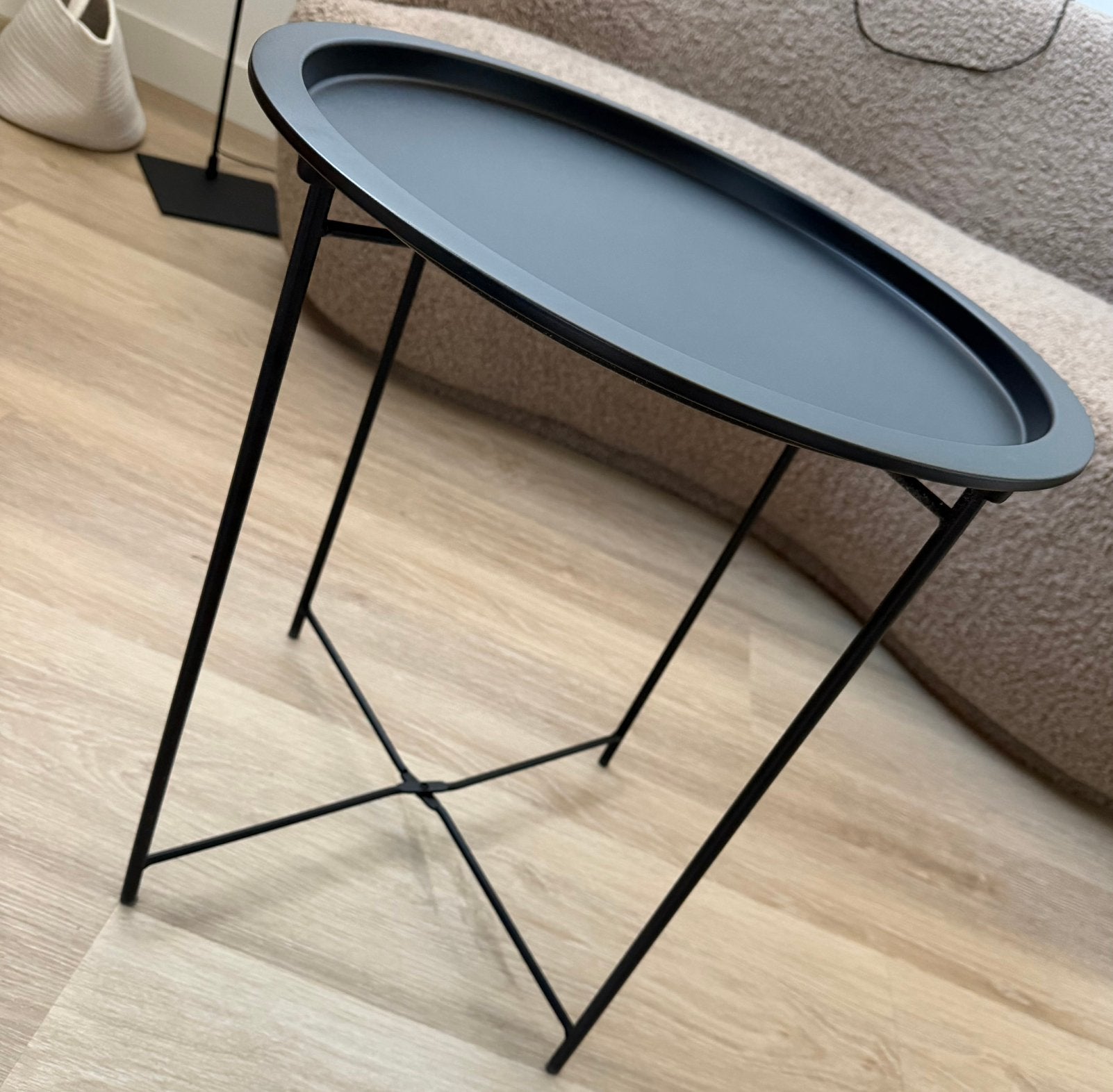 Jysk/ ikea ronde bijzettafel, Minder dan 55 cm, Rond, Zo goed als nieuw, Ophalen