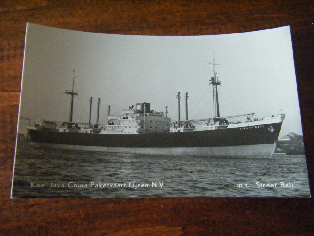 H42 - m.s. Straat Bali - Kon. Java China Paketvaart Lijnen, Verzamelen, Ophalen of Verzenden, Gebruikt, Kaart, Foto of Prent