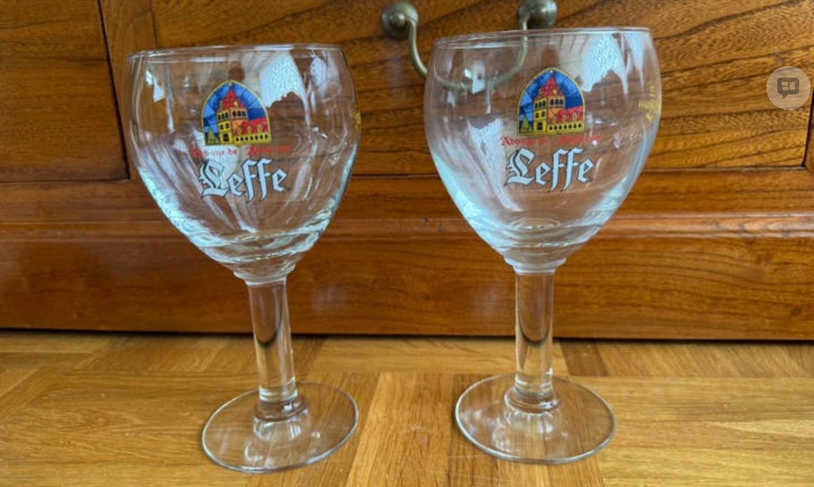 Leffe Bierglazen - Set van 2, Ophalen of Verzenden, Gebruikt, Meerkleurig, Glas