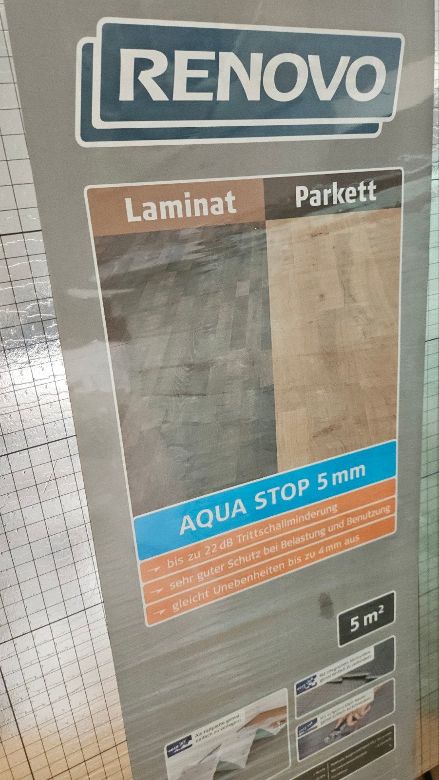 RENOVO Laminaat en Parket Aquastop ondervloer - 5mm, Ophalen, Nieuw
