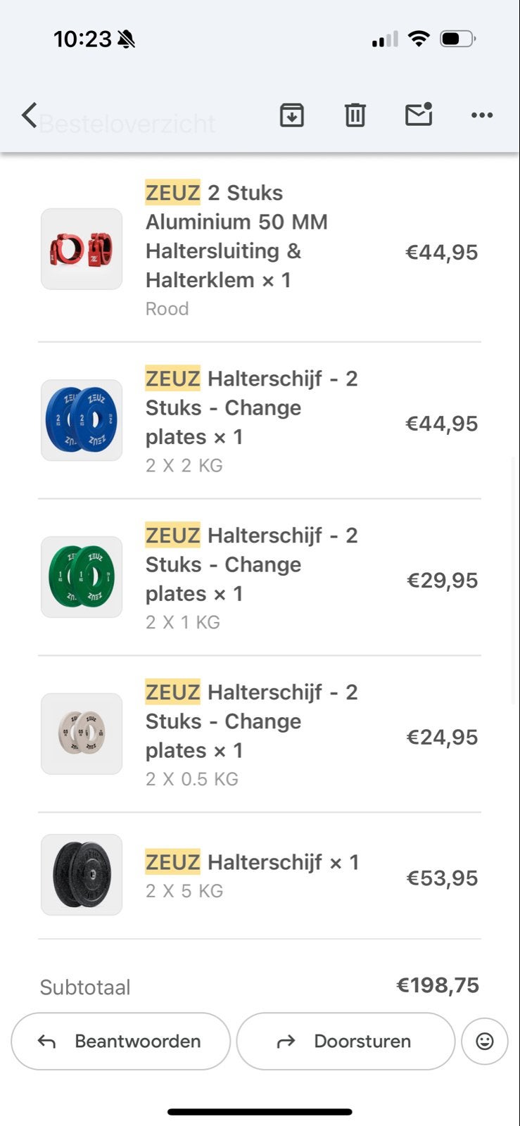Gewichthef stang & schijven / barbell halterschijven, Ophalen, Nieuw, Halterstangen