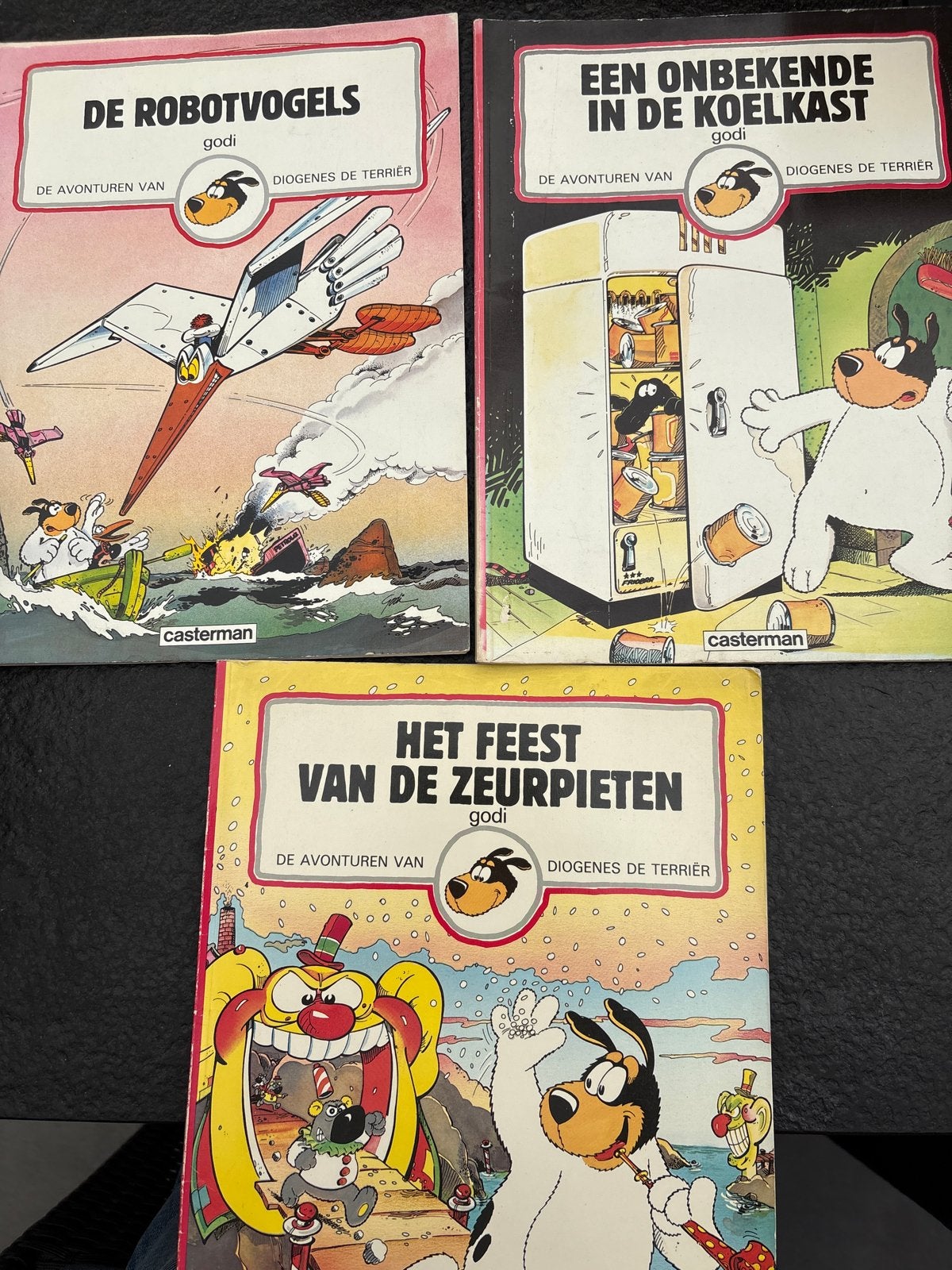 Diogenes de Terriër - 3 stripboeken, Meerdere stripboeken, Ophalen of Verzenden, Gelezen