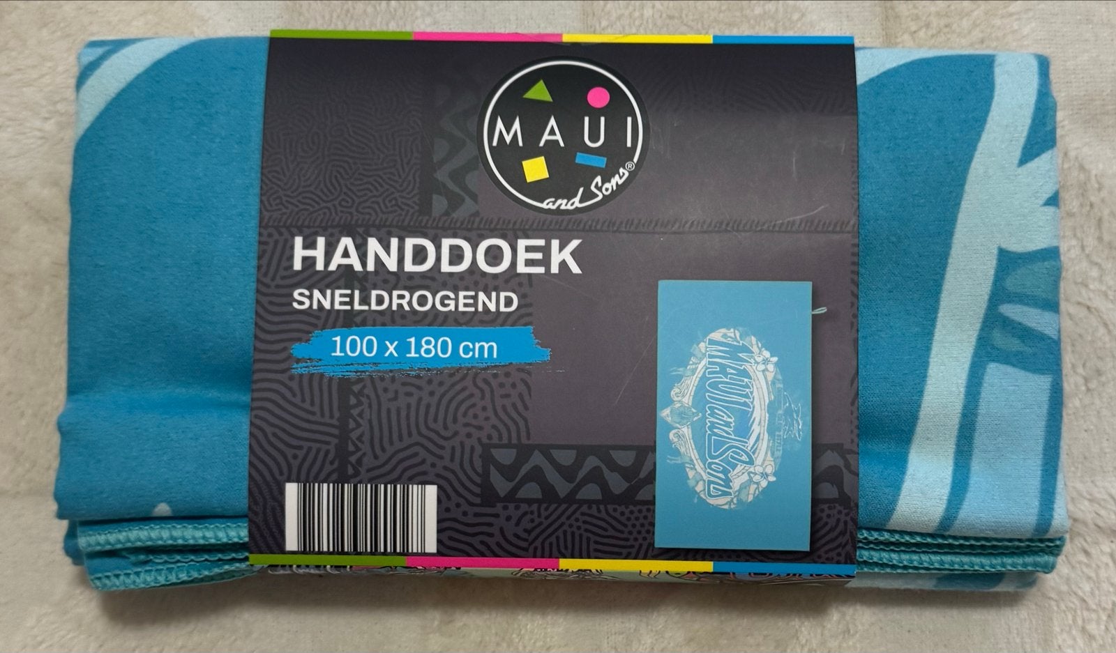 Nieuw Maui and Sons Sneldrogende Handdoek 100x180 cm, Ophalen of Verzenden, Nieuw, Blauw, Textiel