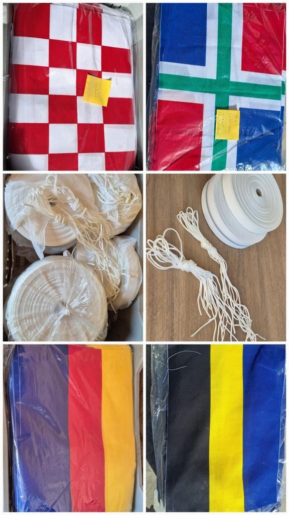 Provincie vlaggen 30x45 ongeconfectioneerd ± 500 stuks, Ophalen, Nieuw