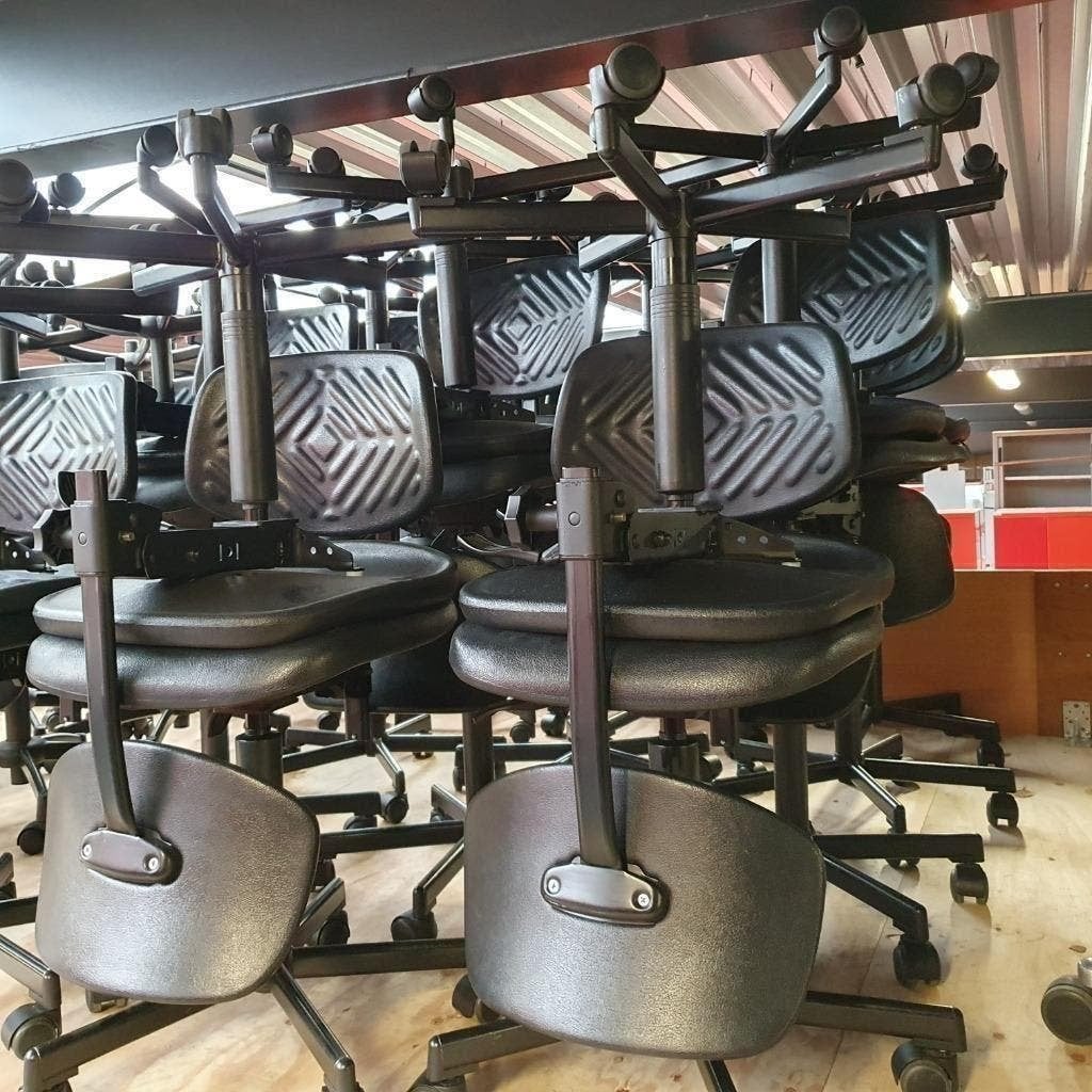 Partij score werkstoel hoge stoelen verrijdbaar werkplaats, Huis en Inrichting, Ophalen, Gebruikt, Zwart
