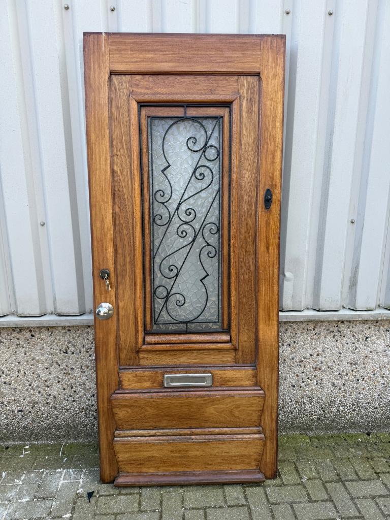 Prachtige massief eiken voordeur met raamrooster jaren ‘30, Doe-het-zelf en Verbouw, Deuren en Horren, La belle porte, Jurgen.hoogenboezem@gmail.com