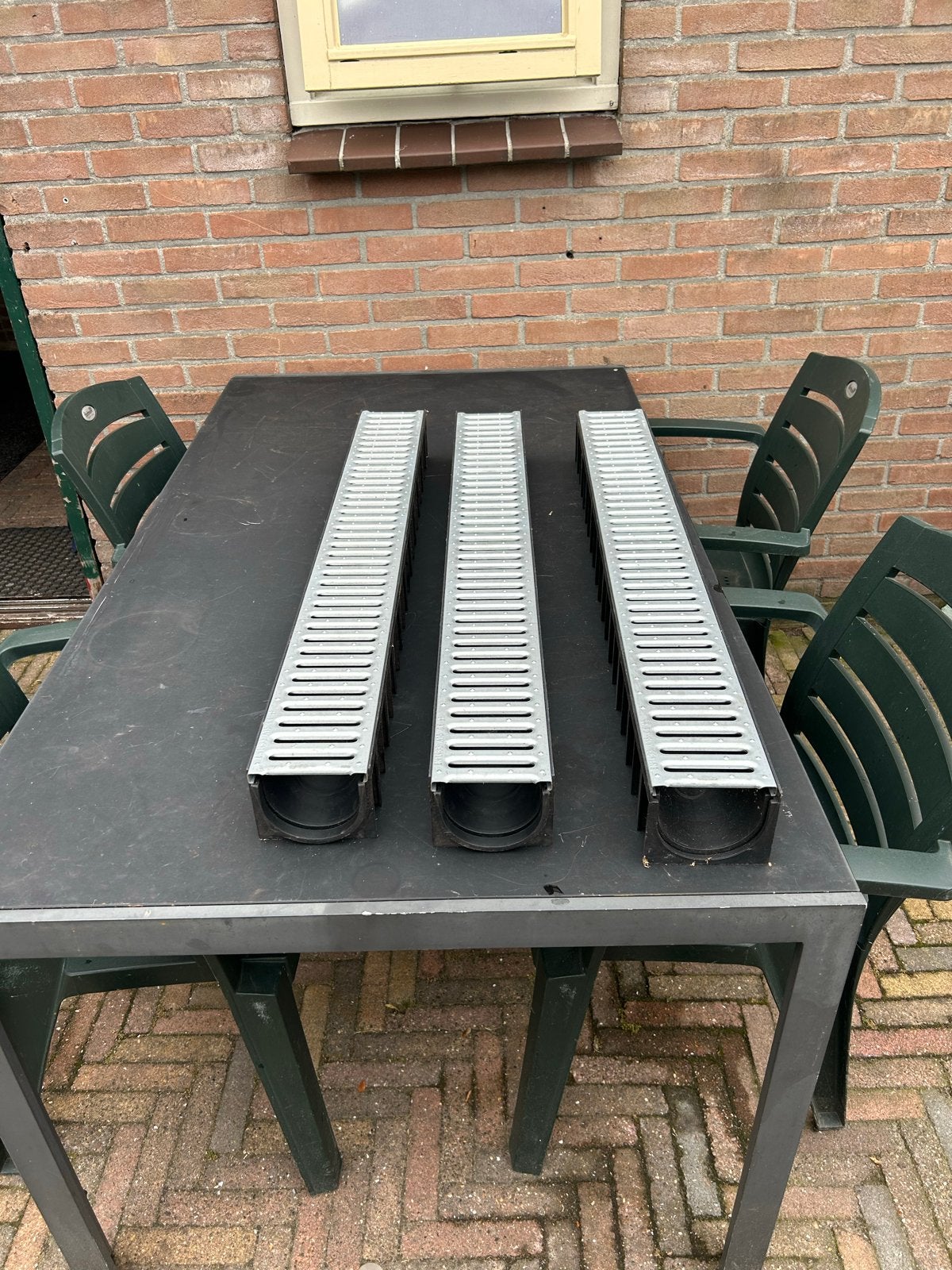 Nieuwe afvoergoot 1 meter, koppelbaar, Doe-het-zelf en Verbouw, Afvoer, Pvc, Nieuw, Ophalen of Verzenden