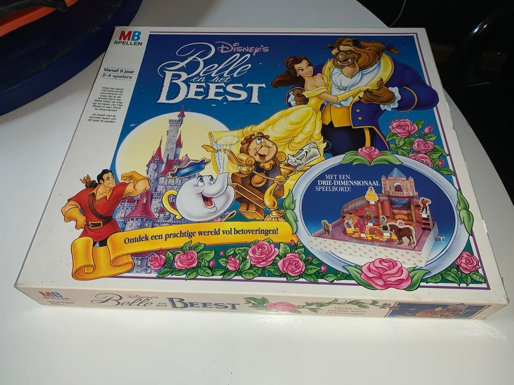 Disney's Belle en het Beest vintage 3D Bordspel MB compleet, Hobby en Vrije tijd, Gezelschapsspellen | Bordspellen, Drie of vier spelers