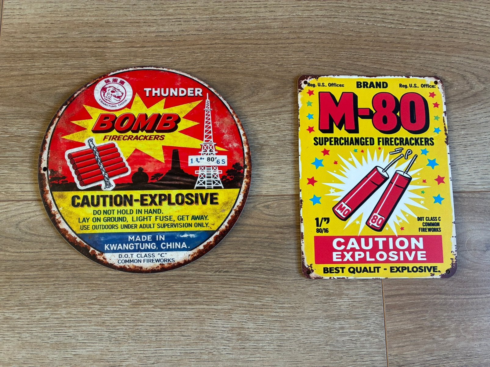 Retro vuurwerk wandplaatje, Verzenden, Zo goed als nieuw, Versiering