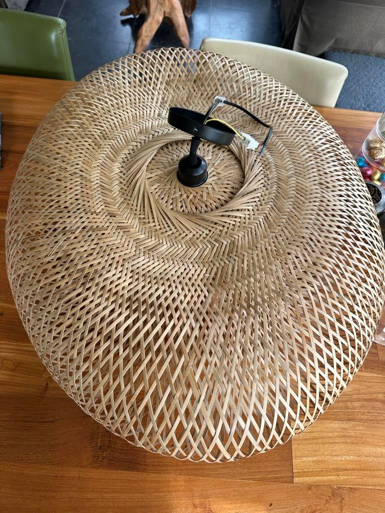 Handgeweven Japanse bamboe hanglamp, Ophalen, Nieuw, Geweven, 75 cm of meer