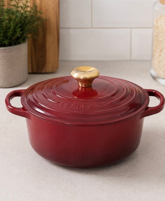 Le Creuset braadban garnet, Huis en Inrichting, Keuken | Potten en Pannen, Ophalen of Verzenden, Zo goed als nieuw, Gietijzer