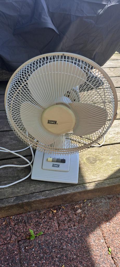 SMC Tafelventilator - Wit, goed werkend en demontabel, Witgoed en Apparatuur, Ventilatoren, Ophalen of Verzenden, Zo goed als nieuw