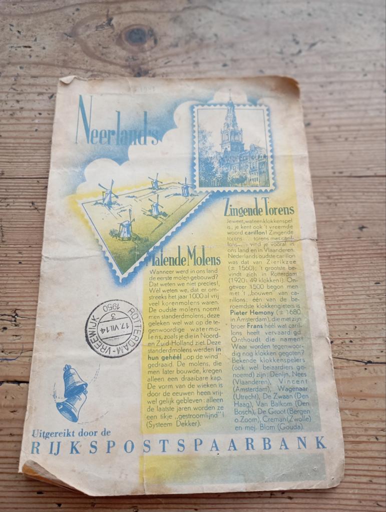 Vintage malende molens 1950 + Zegels NL RPS, Verzamelen, Merken en Reclamevoorwerpen, Ophalen of Verzenden, Gebruikt, Overige typen