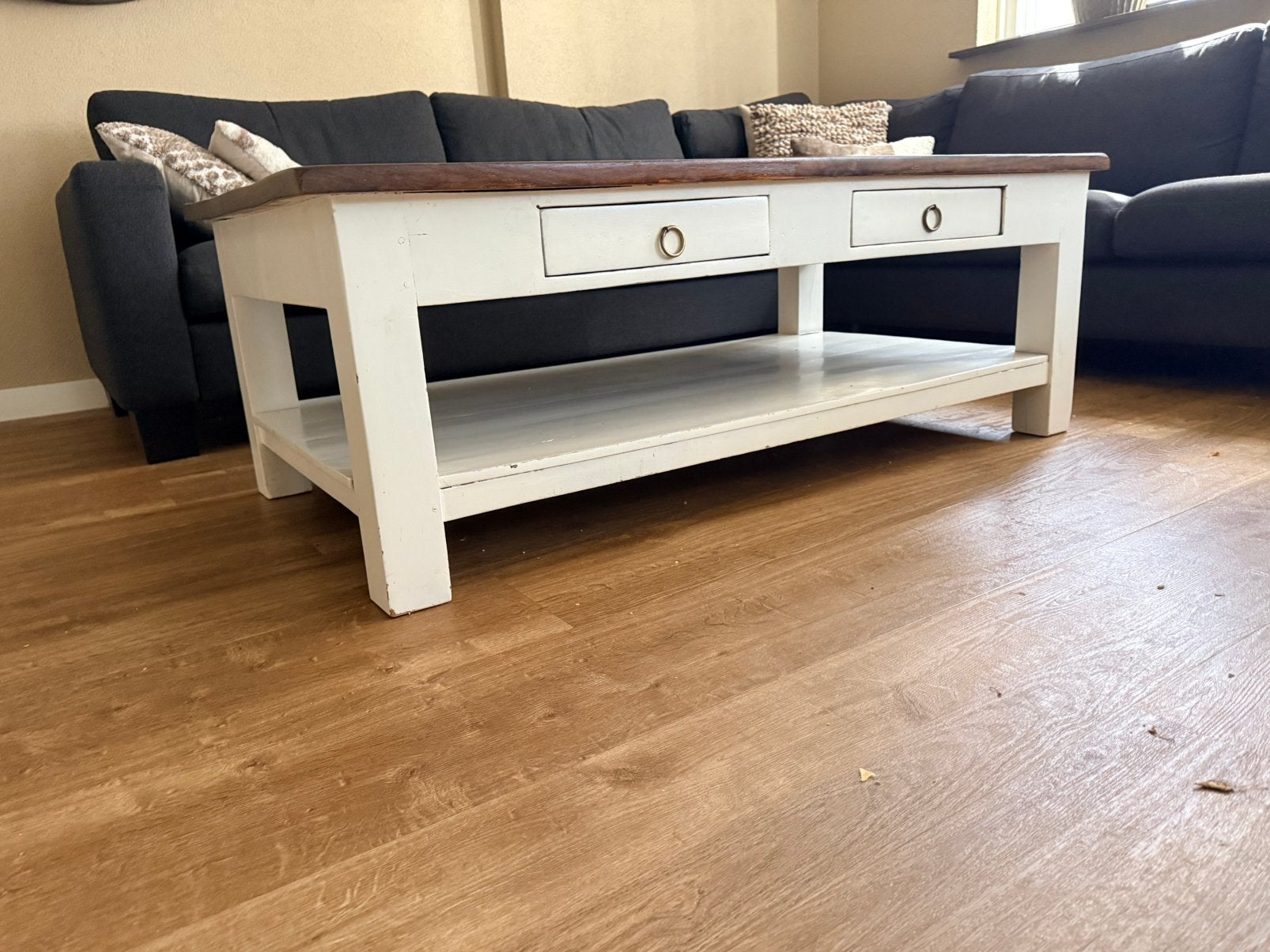 Teak houten salontafel, Ophalen, Gebruikt, 100 tot 150 cm, Teakhout