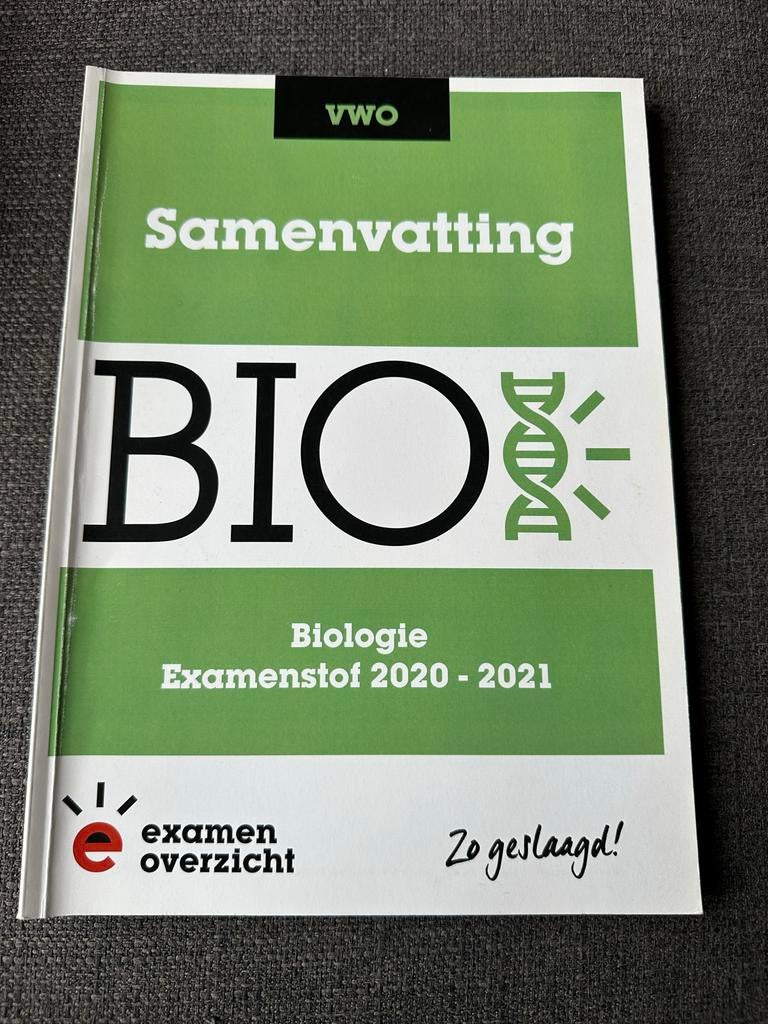 ExamenOverzicht Biologie VWO Samenvatting 2020-2021, Verzenden, Zo goed als nieuw, VWO, Biologie