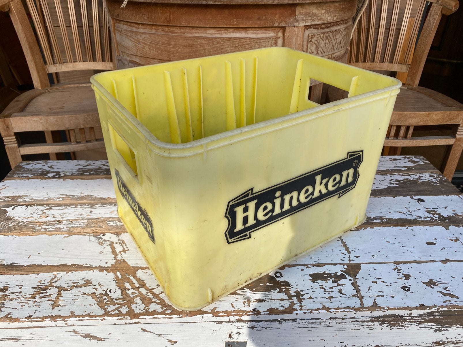 Heineken bierkratje geel krat, Ophalen of Verzenden, Gebruikt, Overige typen, Heineken