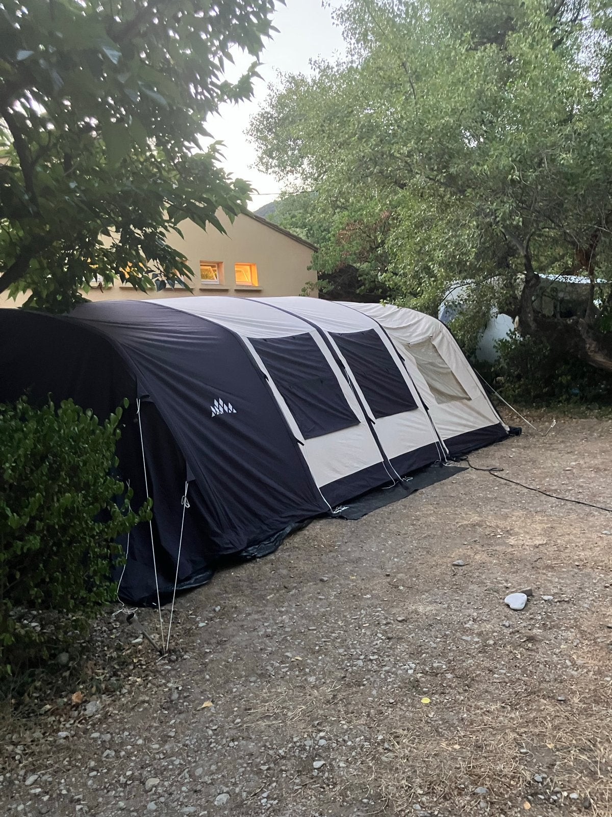 Obelink Miami 6 opblaastent inclusief enorme bagagewagen, Caravans en Kamperen, Tenten, Ophalen, Gebruikt, Tot en met 6