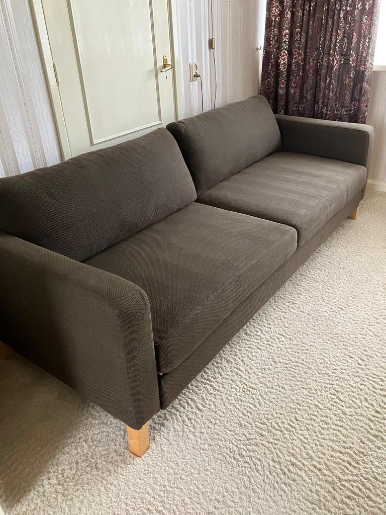 Donkergrijze/bruine slaapbank sofa en bed., Huis en Inrichting, Banken | Sofa's en Chaises Longues, Ophalen, 75 tot 100 cm, Zo goed als nieuw