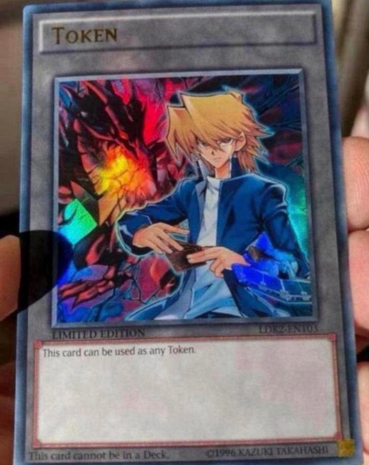 Yu-Gi-Oh! Joey Wheeler & Red eyes Black Dragon Token 1996 !, Hobby en Vrije tijd, Verzamelkaartspellen | Yu-gi-Oh!, Ophalen of Verzenden