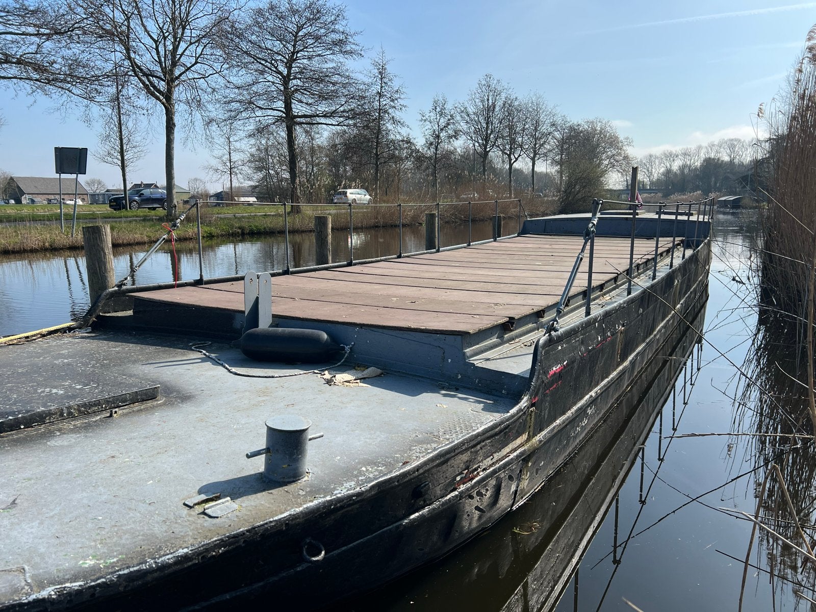 Praam van ca. 15 x 2,95 meter, Watersport en Boten, Ophalen, Gebruikt