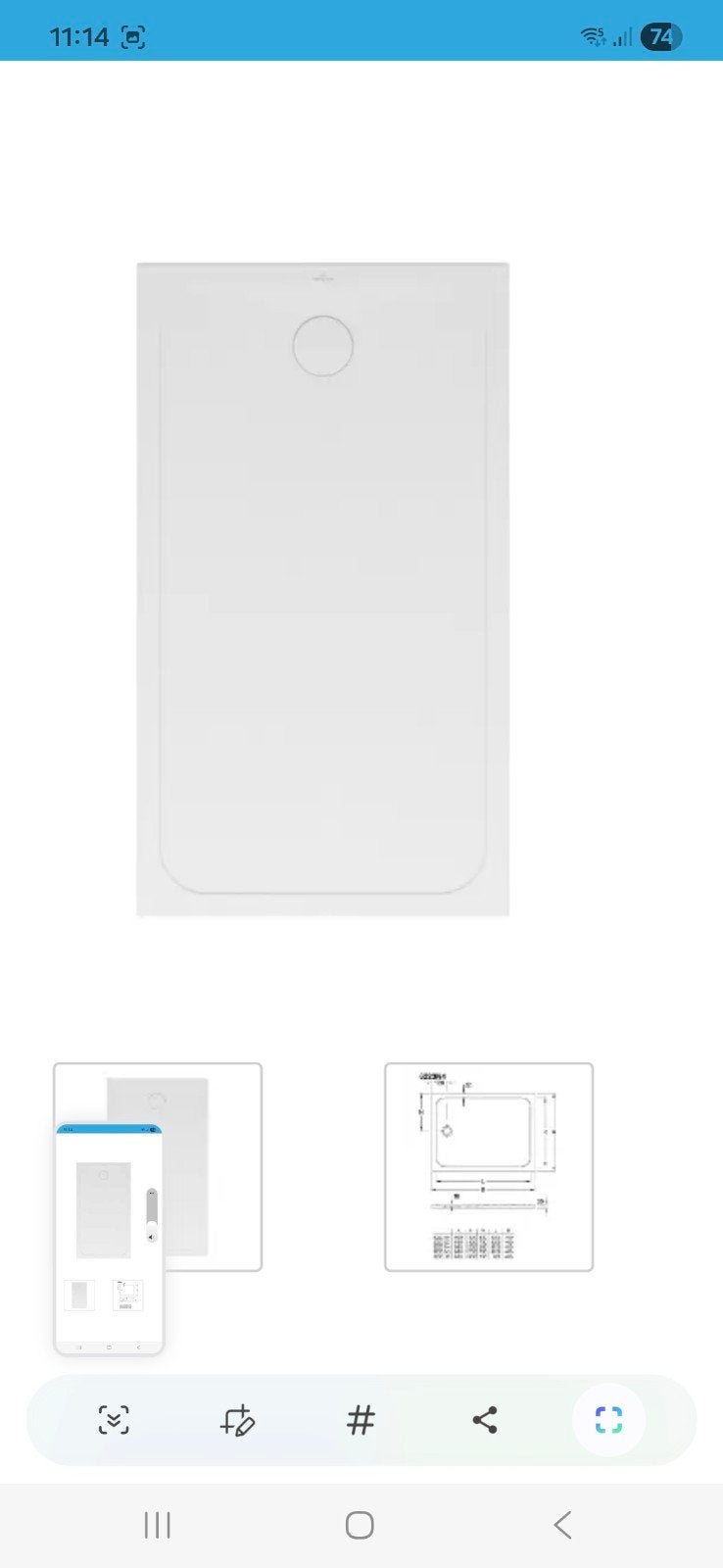 Villeroy & Boch Lifetime Plus - Douchebak, 90x120 cm, Anti-s, Ophalen, Nieuw