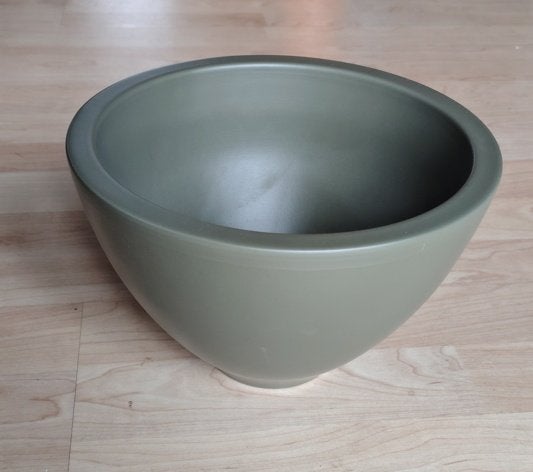 Olijfgroene Bloempot pot schaal ø23cm, Gebruikt, Rond, Ophalen of Verzenden, Balkon